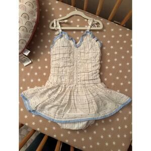 Le Petit Elle smocked / tutu swiss dot sunsuit dress / 9/10 Boutique small shop